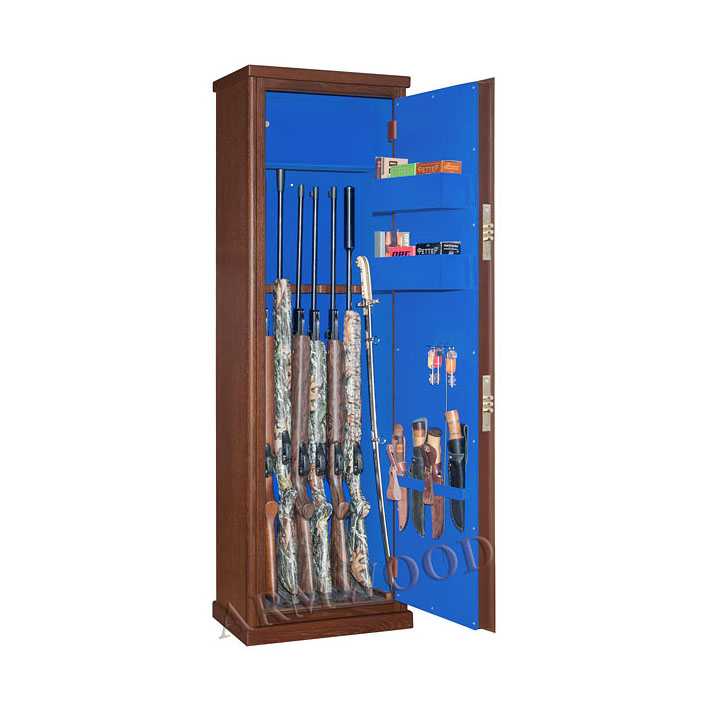 Оружейный сейф с отделкой натуральным деревом Armwood-57.074 Flock.