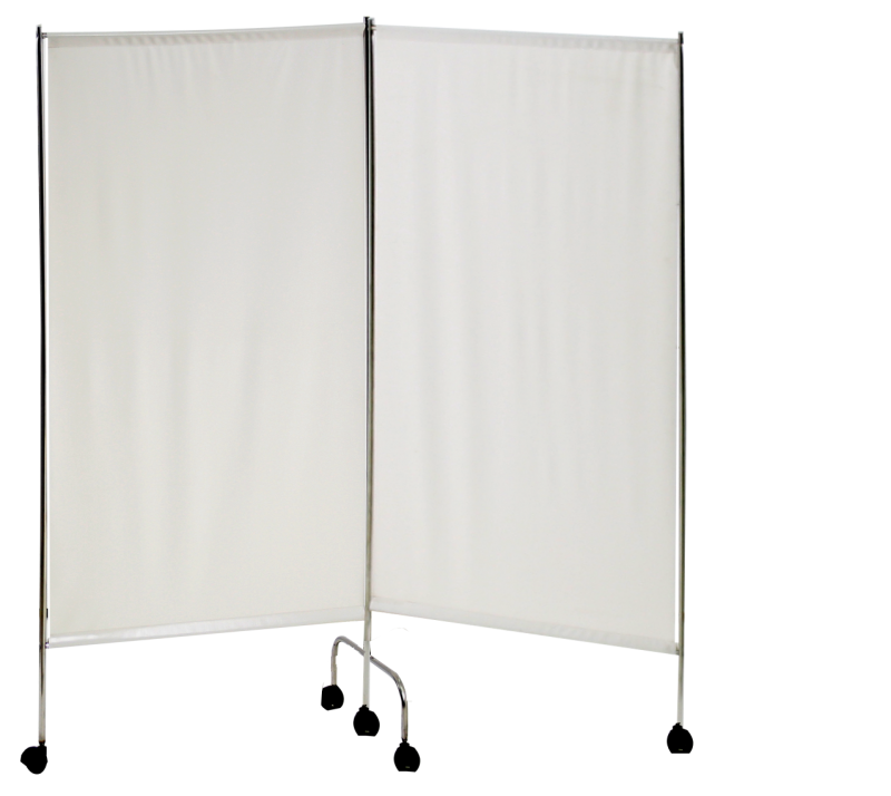 Ширма медицинская из нержавеющей стали на колесах, 2 секции МСК-25302