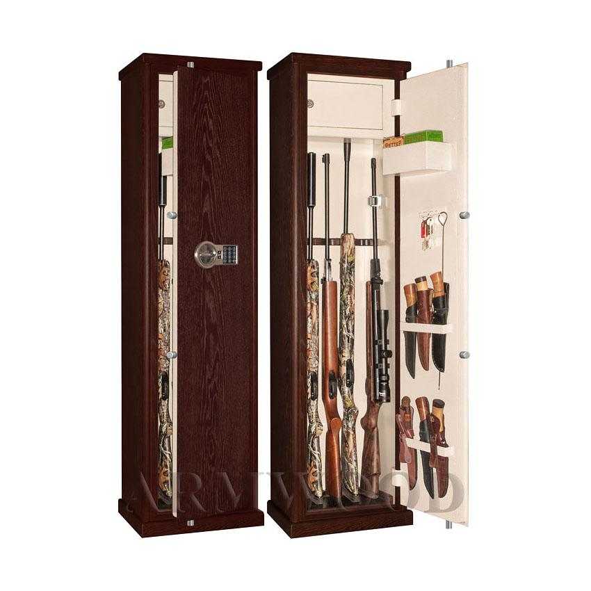 Оружейный сейф с отделкой натуральным деревом Armwood-55 EL Primary.