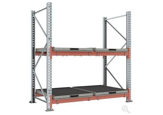 Стеллаж для склада с выкатными платформами (2 яруса)